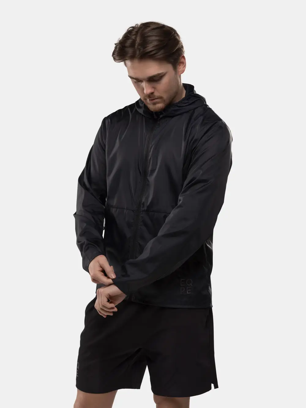 Black windbreaker shorts sale